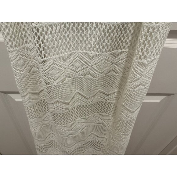 Sandra Darren Maxi Dress See Measurements Off White Beaded Neck Line Lace Lined - Picture 5 of 14